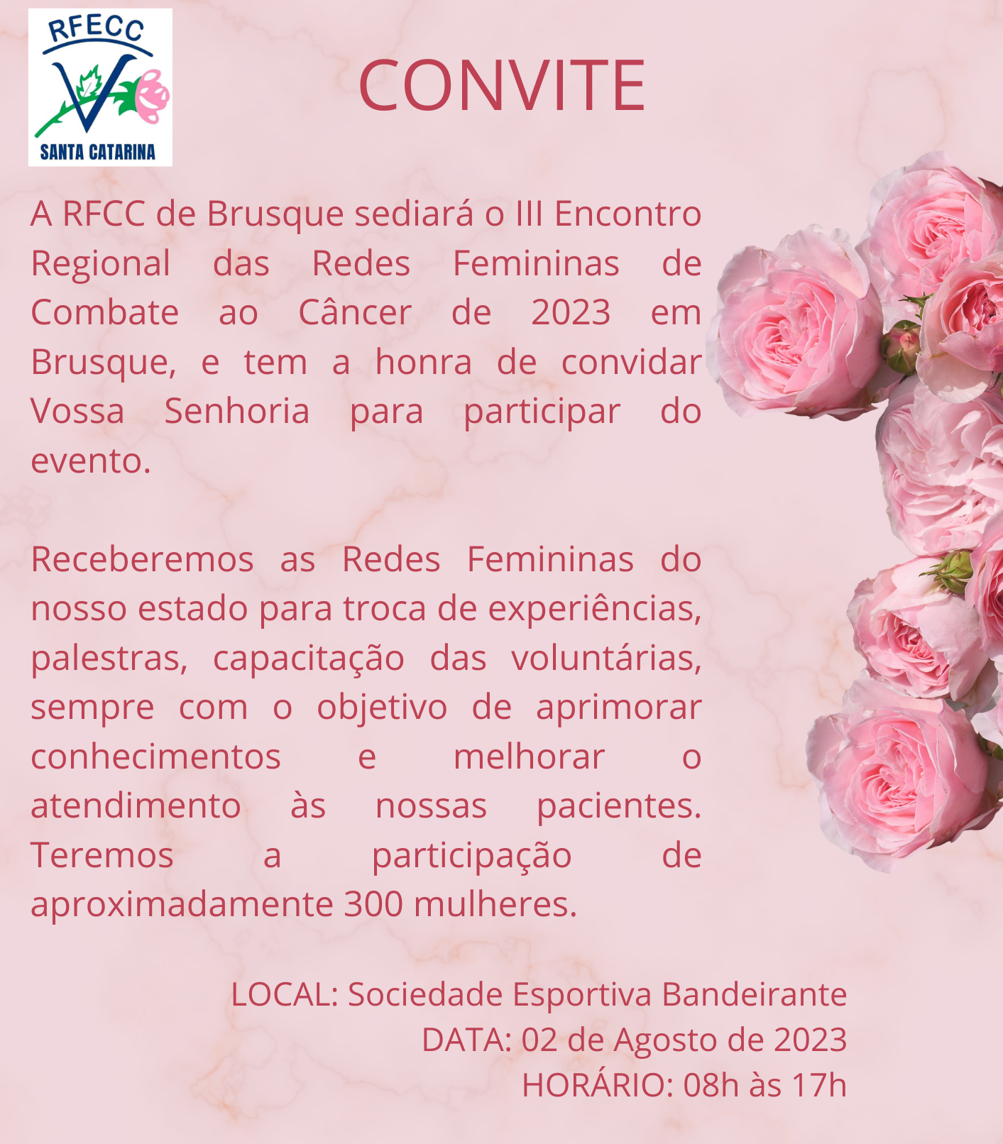 III Encontro Regional das Redes Femininas em Brusque 🌷